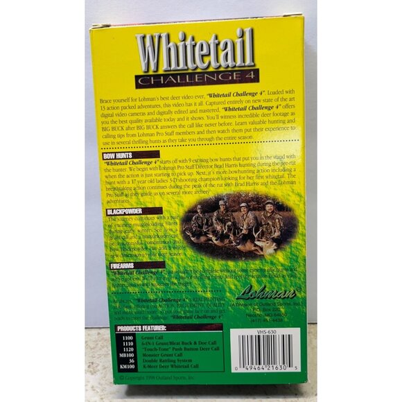 Lohman Whitetail Challenge 4 VHS Hunting Video Brad Harris Bow Hunts Blackpowder - Picture 2 of 7